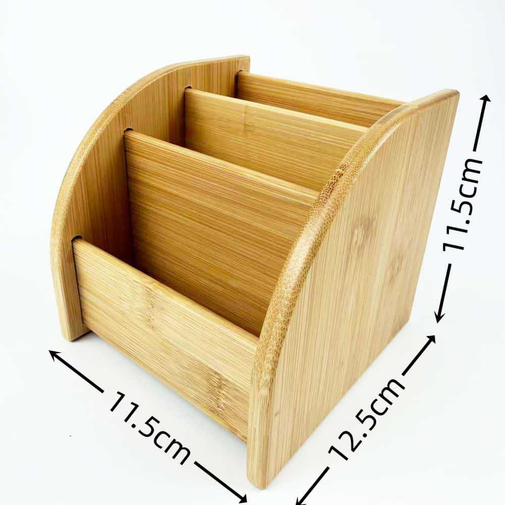 Multifunctional minimalist office desk bamboo pen holder desktop storage box remote control stand product view