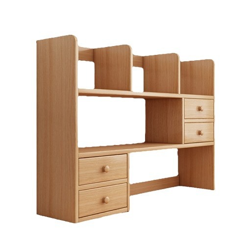 Solid Wood Minimalist Desktop Bookshelf for Home Office and Students Multi-Functional Desk Storage Rack
