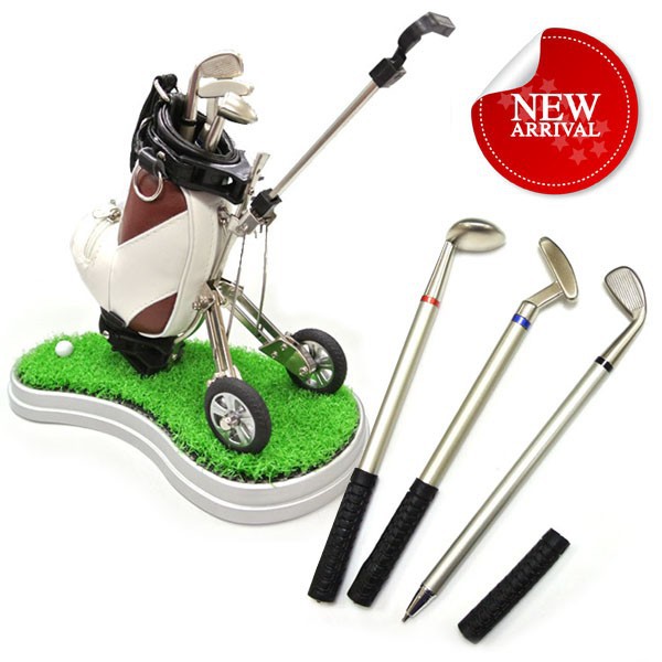 Custom logo Printed Metal Pen Holder Souvenir for Golf Club detail