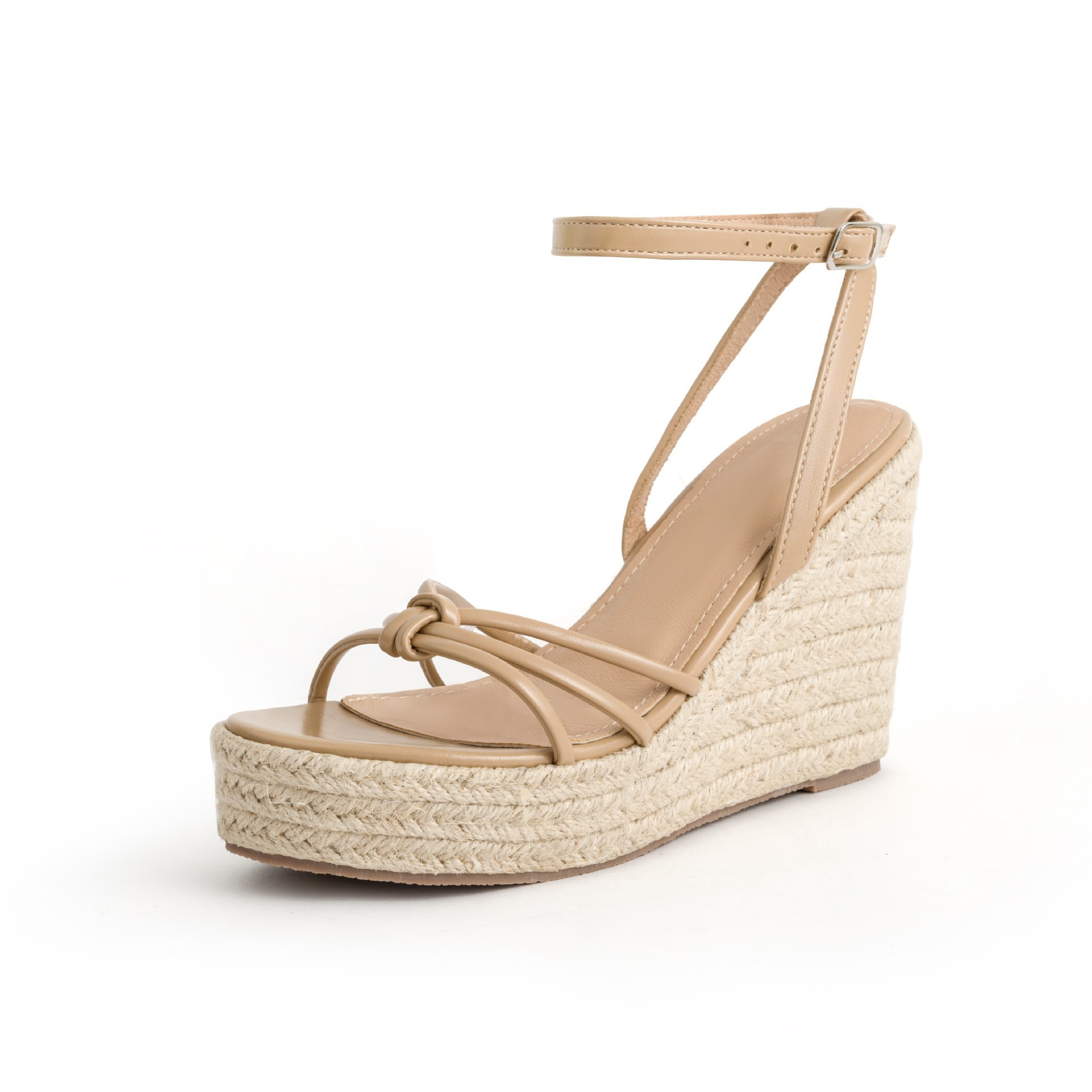 Women's High Heels Wedges Sandals Shoes Ladies Spring Summer Ankle Strap Thick-Soled Platform Roman Outdoor Sandalias OEM