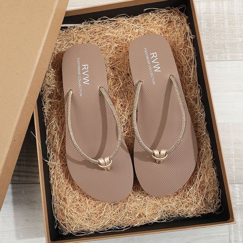 Womens Rhinestone Flip-Flops Wedge Sandals Non-Slip Summer Korean-Style Beach Platform Sandals Versatile Casual for EVA detail