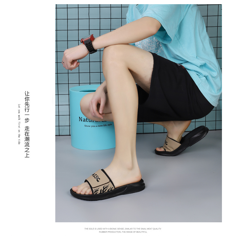 Manufacturers Wholesale Thick Bottom Sporty Outdoor Slippers Flip-flops Winter Summer EVA Outsole Split Leather Upper Cotton detail
