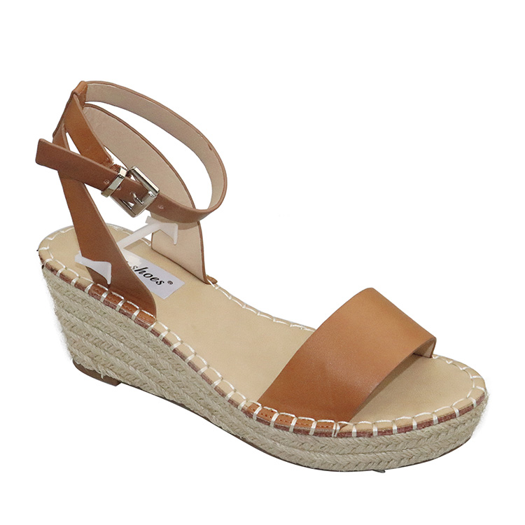 Women's Open Toe Leather Espadrille Wedge Sandals Fashion Casual Platform Heels Non-slip Tall Summer Shoes product view