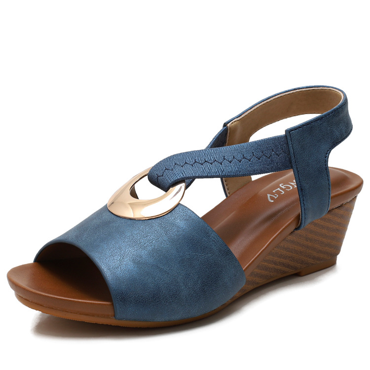 Hot Sale Summer Wedge Heel Sandals Thick Sole Lightweight Anti Slip Comfortable Casual Womens Mom Shoes detail