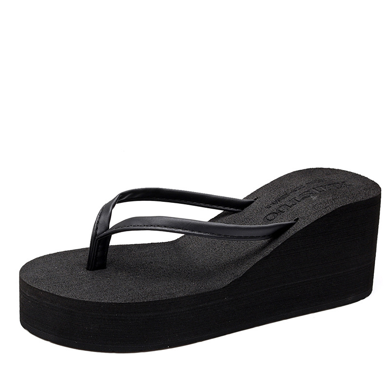 2025 New Design Summer Ladies Wedge Style Platform Women's Flip Flops Ladies High Heel Outdoor Heightening Slippers for Women product view