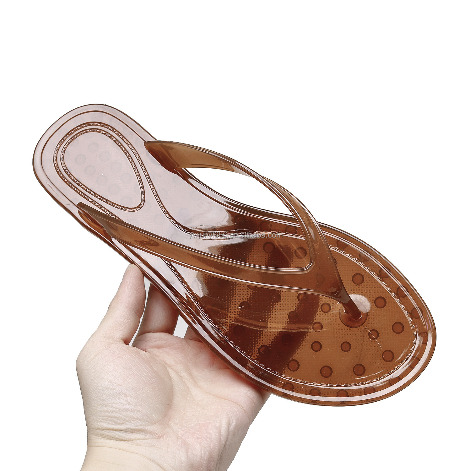 Fashion Versatile Women Plastic Jelly Flip Flops Flat Clip Toe Sandals Casual Outdoor Beach Thong Slippers for Summer detail
