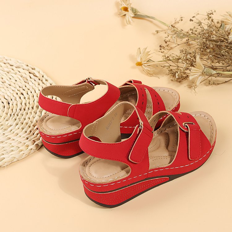 New Plus Size Peep Toe Wedge Sandals Roman Beach Sandals Outdoor Casual Women's Shoes detail