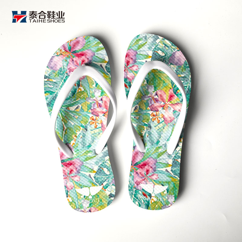 Women's Spring Summer Fashion Print Flip-flops Lightweight Anti-Slippery Customizable High Quality Cheap Wholesale detail