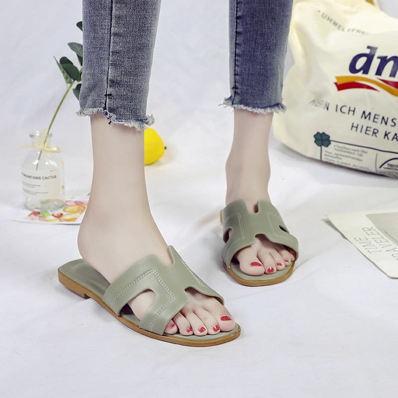 Foreign Trade Simple Style Solid Color Flip-Flops 2023 Spring/Summer Comfortable Outdoor Beach Wear-Resistant Sandals Women detail