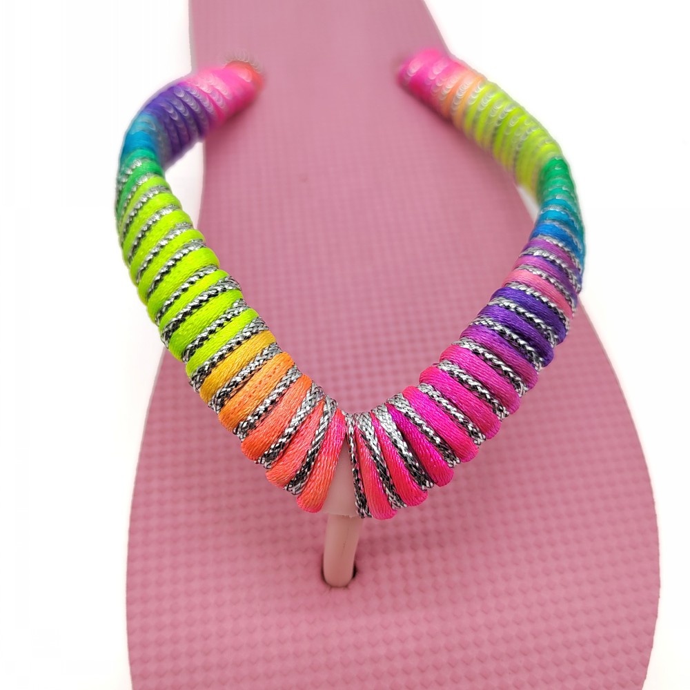 Custom Light Weight Casual Fashion Comfortable Colorful Strap Indoor Summer Flip Flop Slipper for Woman product view