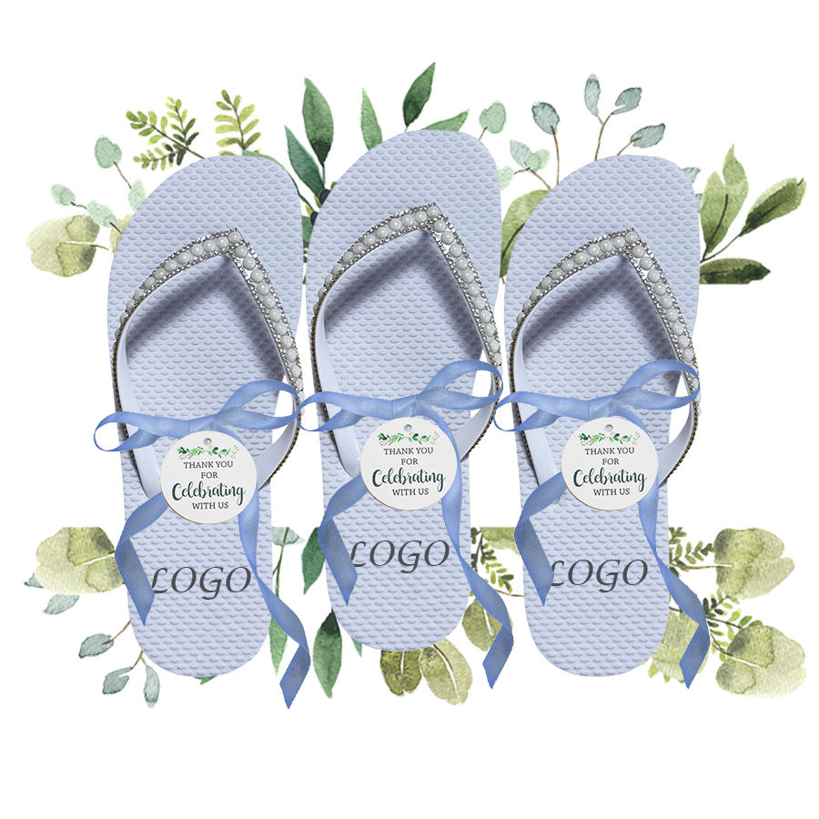 Women's Thong Sandals Wedding Flip Flops for Guests Bride Bridesmaid White Dancing Summer Lightweight
