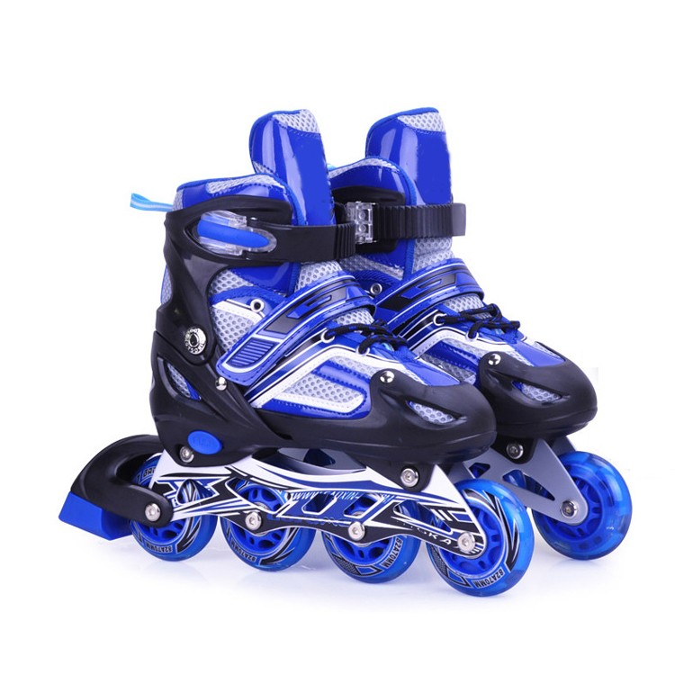 4 Wheels Kids Adjustable Flashing Heel Skates Roller Shoes detail
