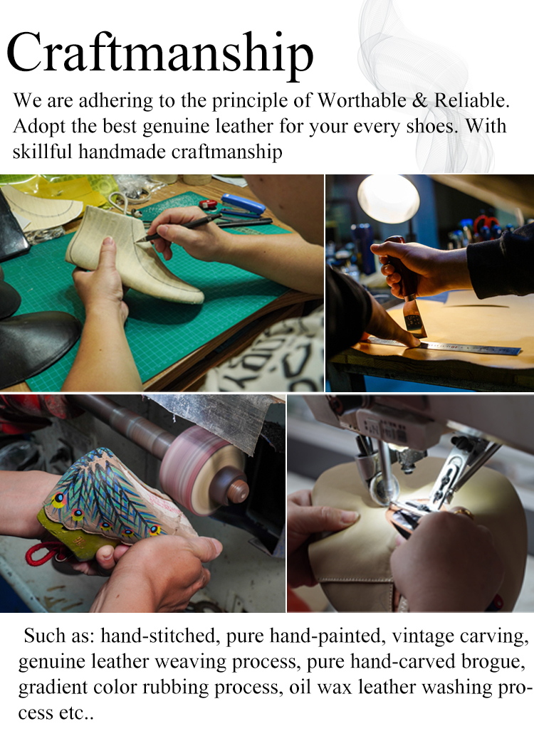 Spring Autumn Thick Sole Heel Leather Single Shoes Comfortable Breathable Handmade Retro Women Wedges Sandals Factory Direct detail