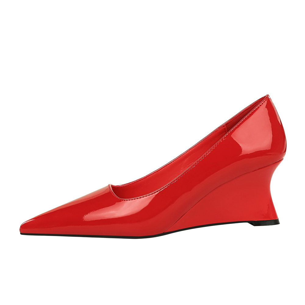 2905-1 BIGTREE European and American Style Fashion Banquet Wedge Shoes Women's Shoes High Heels Wedge Heels Shallow Mouth product view