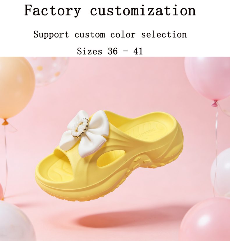 Women's High Heel Indoor Slide Sandals Flower Decoration Soft Cushioned EVA Peep Toe Korean Fashion Style Cartoon Pattern All detail