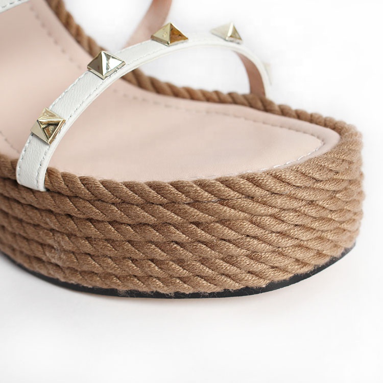 2024 Custom Female Footwear Ultra Solid Flat Shoe Slope Strap Platform Wedges Sandals OEM Manufacturer Customized for Summer detail