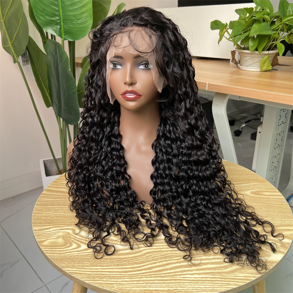 Raw Indian Natural 13*4 13*6 Hd Lace Human Hair Wigs Water Wave Ladies Cuticle Aligned Hair 360 Full Hd Frontal Lace Wig