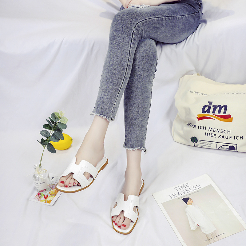 Foreign Trade Simple Style Solid Color Flip-Flops 2023 Spring/Summer Comfortable Outdoor Beach Wear-Resistant Sandals Women detail