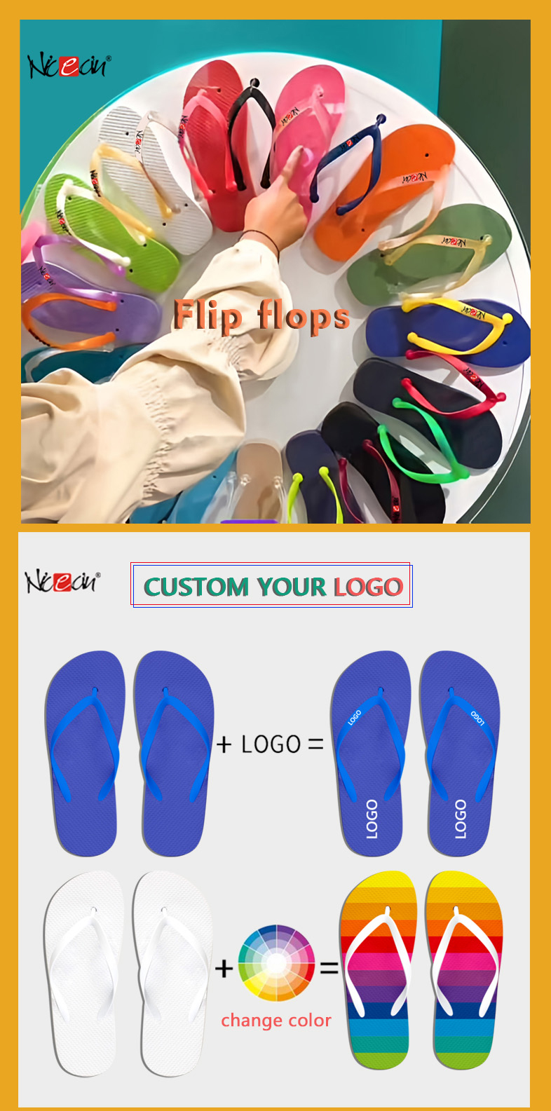 Nicecin Custom Logo Ladies PVC Flip Flops Soft Leather Platform Sandals for Women with Fashion Trend Spring Summer Beach Seasons detail