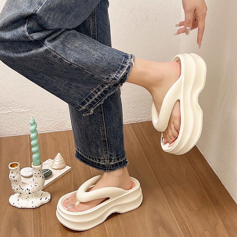 2024 Custom Platform Light Weight Summer Flip Flops for for Women Beach Casual Shoes Height Increasing product view