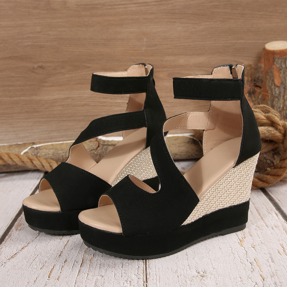 Fashionable and Comfortable Wedges Sandals Simple and Elegant Sandals Women High End Atmosphere Sandals for Women product view