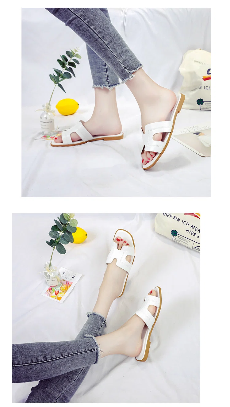 Foreign Trade Simple Style Solid Color Flip-Flops 2023 Spring/Summer Comfortable Outdoor Beach Wear-Resistant Sandals Women detail