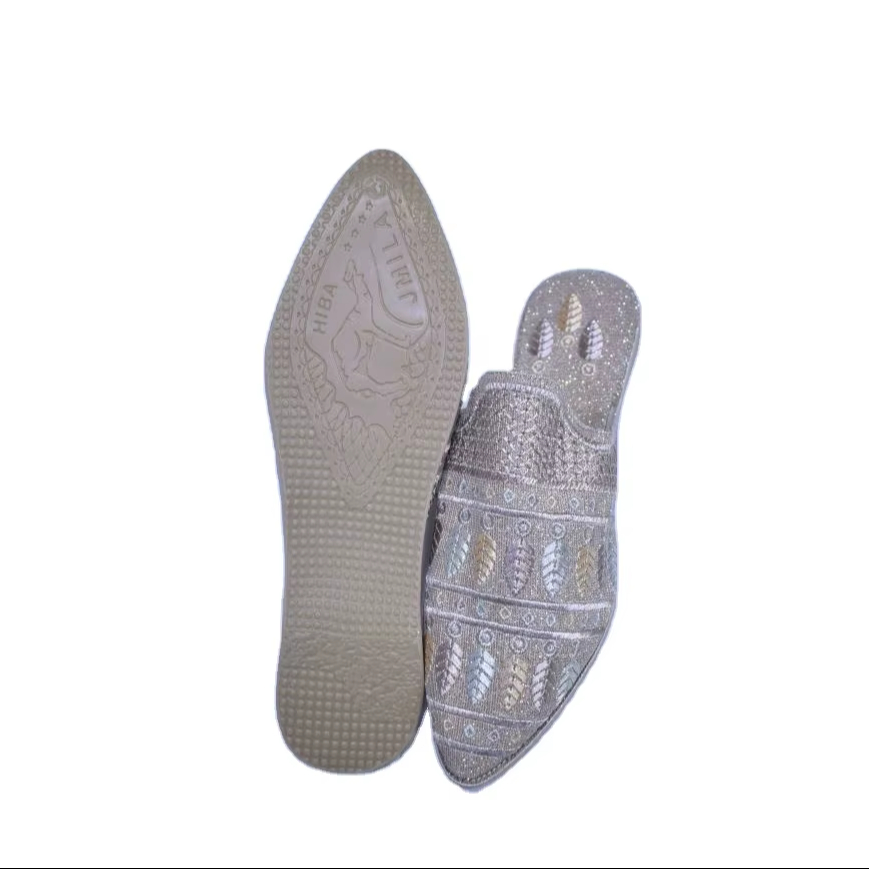 Comfortable Women's Closed-Toe Flip Flops for Weddings Indoor Spring Summer Autumn Winter Beach Embroidered Cloth Rubber Outsole product view