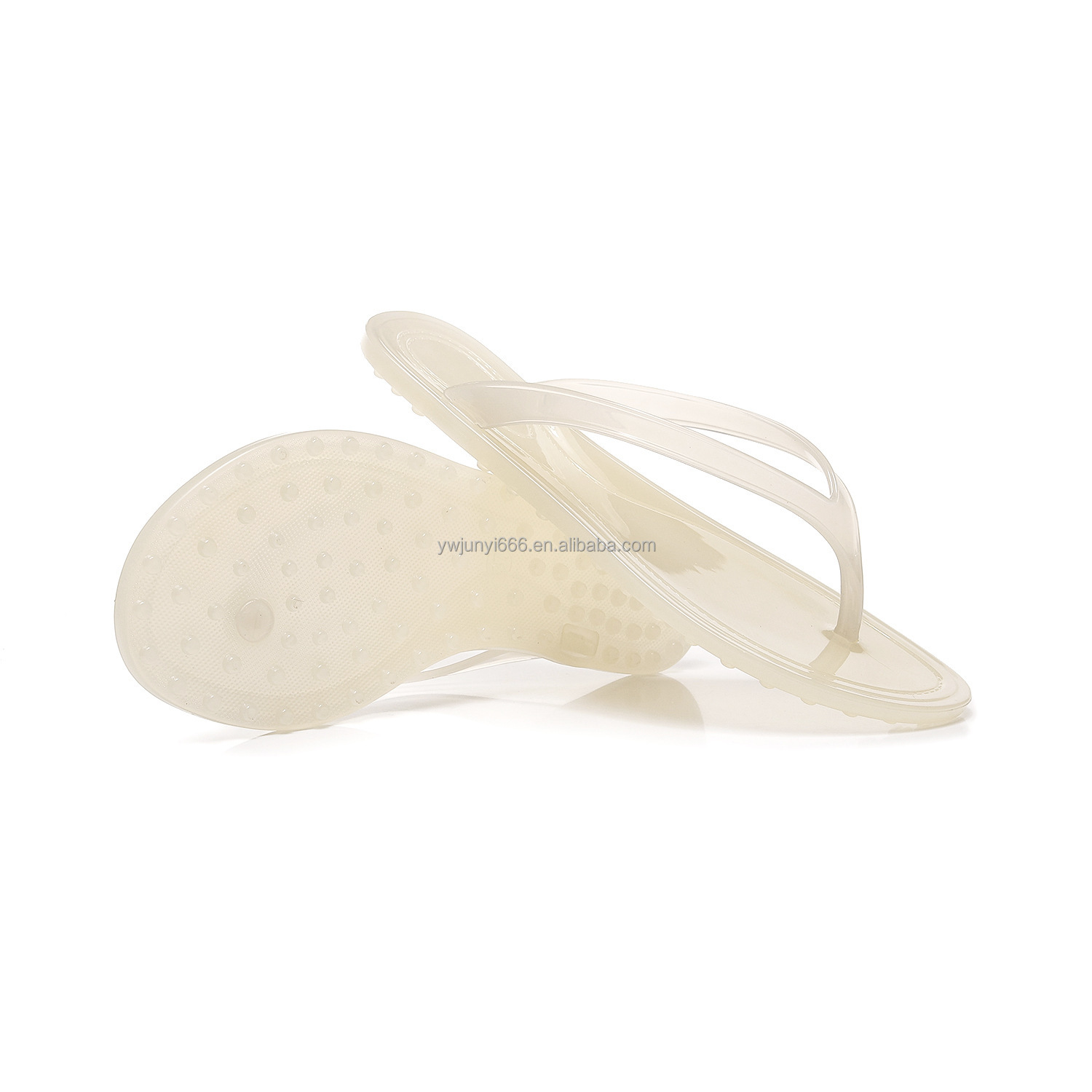 Fashion Versatile Women Plastic Jelly Flip Flops Flat Clip Toe Sandals Casual Outdoor Beach Thong Slippers for Summer detail