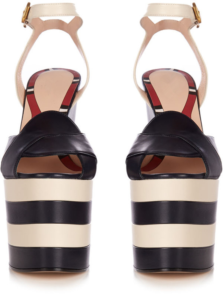 2021 European American Women's Large Size Fashion High-Heeled Wedges Sandals New Buckle Color-Matching Design Cross-Border High detail