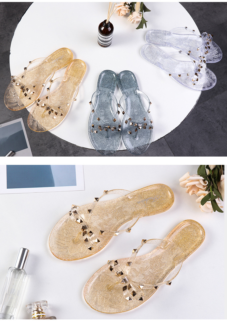 European New Style Platform Transparent Slip-On Fashion Trend Flip-Flops Round Toe for Summer Outdoor Use Jelly Sandals Women detail