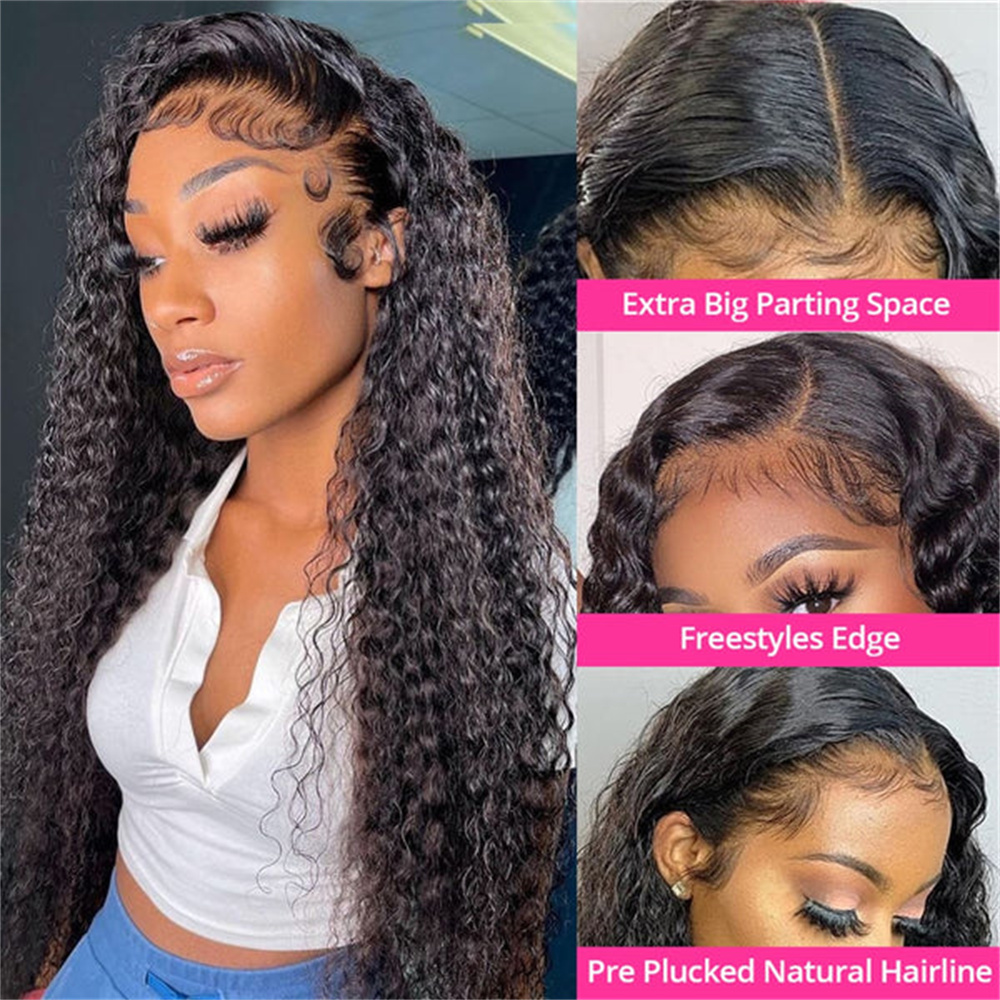 Raw Indian Natural 13*4 13*6 Hd Lace Human Hair Wigs Water Wave Ladies Cuticle Aligned Hair 360 Full Hd Frontal Lace Wig detail