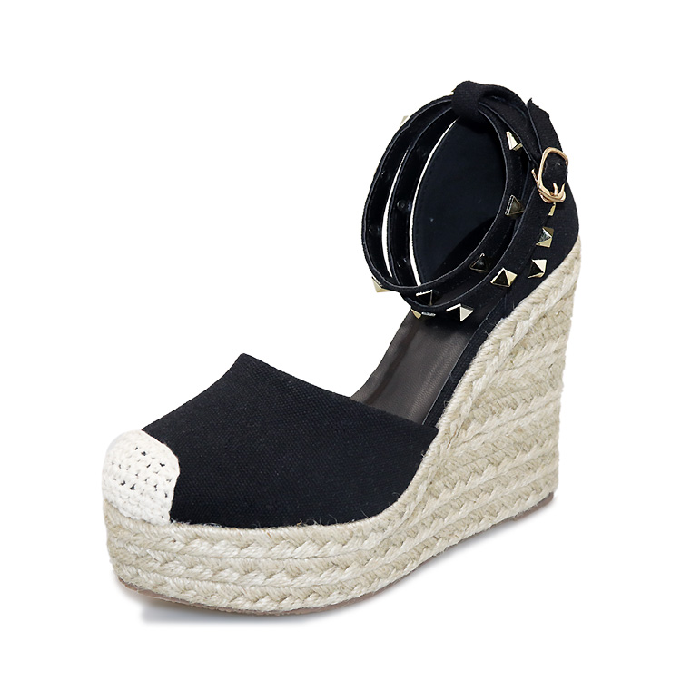 Women's 2024 Summer Slip-On Closed Toe Wedges Shoes Breathable and Anti-Slip Espadrille Platform Sandals Zapato De Mujer detail