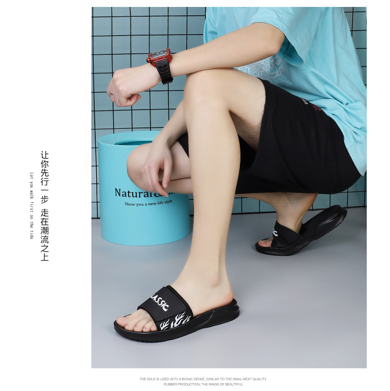 Manufacturers Wholesale Thick Bottom Sporty Outdoor Slippers Flip-flops Winter Summer EVA Outsole Split Leather Upper Cotton detail