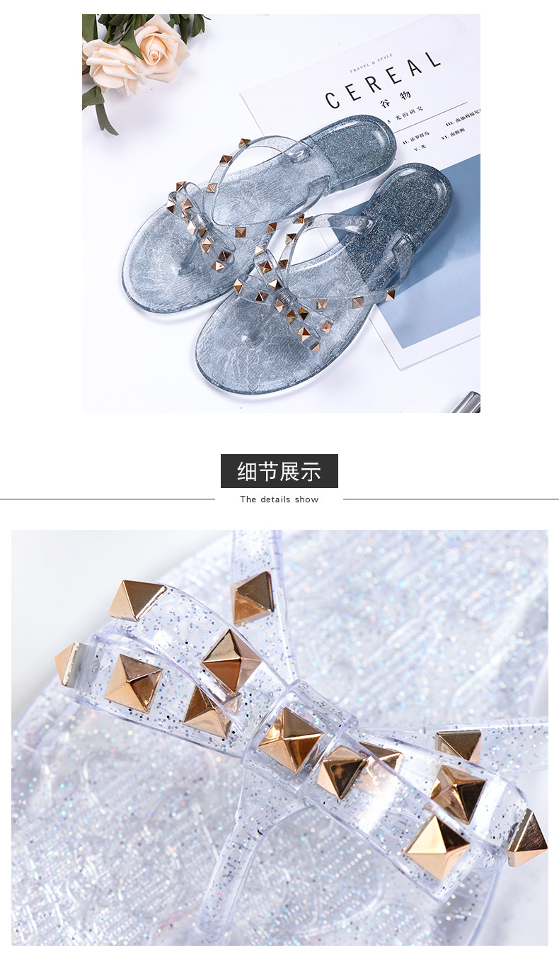 European New Style Platform Transparent Slip-On Fashion Trend Flip-Flops Round Toe for Summer Outdoor Use Jelly Sandals Women detail