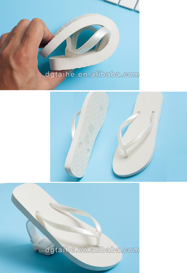 Cheap Wholesale Pure White Women's and Men's Flip Flops Custom Printed White Flip Flops Women detail