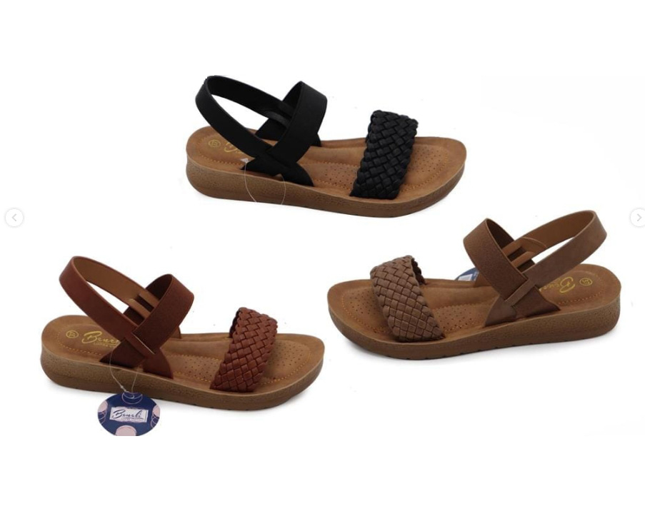 2025 New Women Wedge Heel Sandals Black PU Fancy High Heel Slides Vacation Trendy Casual Sandals product view