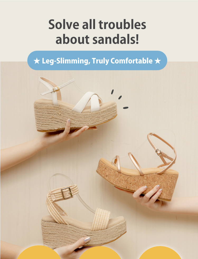 Ann'S White Platform Wedges Ankle Strap Open Toe Soft Triple Straps Women's Low Heel Water-repellent Non-Slip Shoes detail