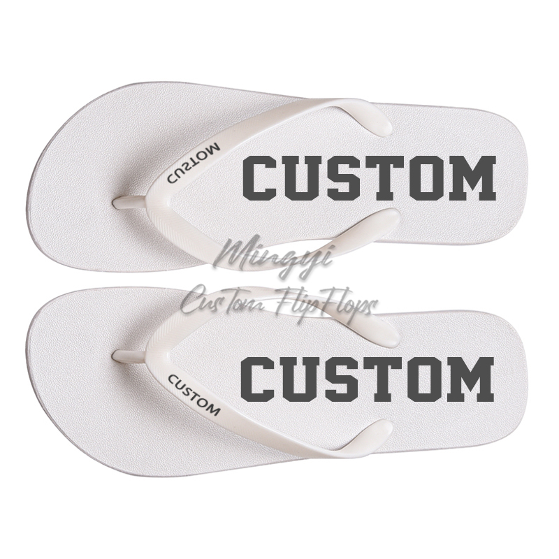 Personalized Design Beach Bride White Women's Flip-Flops Custom Sublimation Flip Flops Wedding Custom Logo for Guests Men Women product view