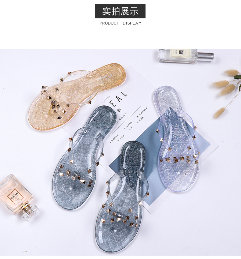 European New Style Platform Transparent Slip-On Fashion Trend Flip-Flops Round Toe for Summer Outdoor Use Jelly Sandals Women detail