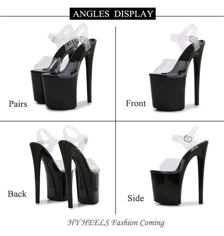 Remote Led Light Platform Sandals Sexy Transparent Slim Ultra High Heels 20 CM Women Sandal Female Pole Dancing Shoes Women detail