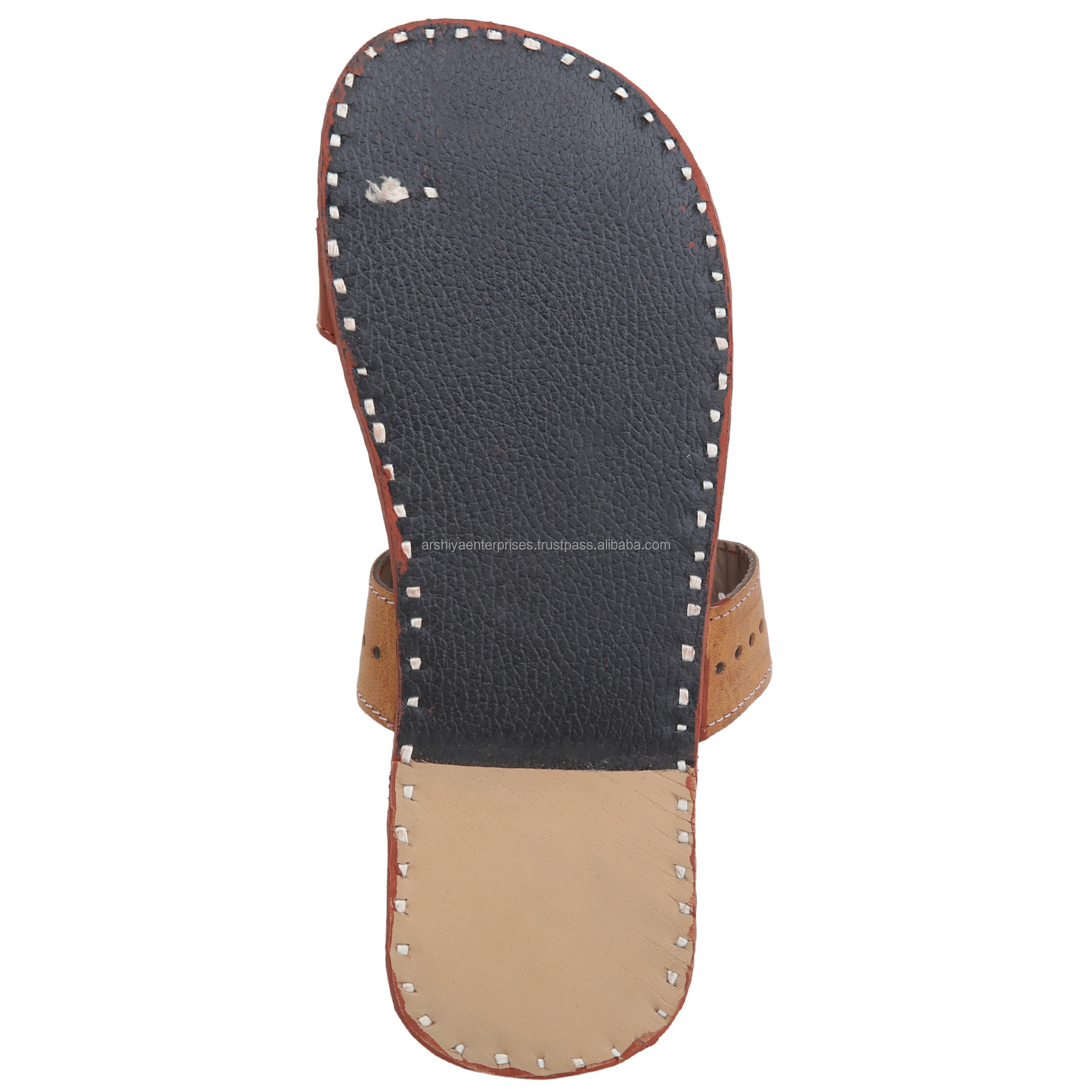 Real Handmade Women's Leather Slippers Vintage Floral Flip Flop Slide for Summer Coastal Platform Beach Slippers product view