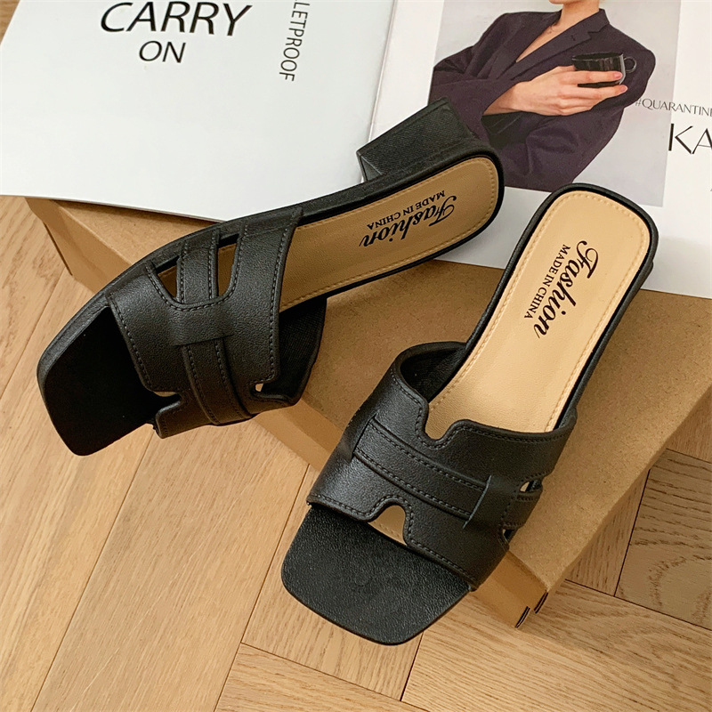 New women's shoes solid color casual summer wedge sandals fashionable slippers for women product view