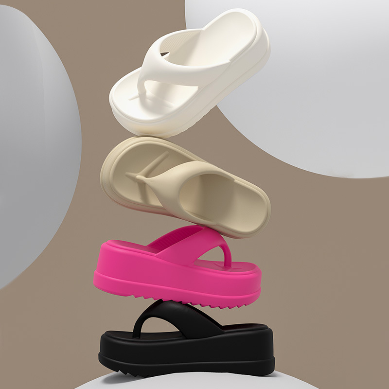 Popular Platform Thick-Soled Flip-Flops Women 2025 New Summer Style Height-Increasing Non-Slip Beach Shoes Soft Cushioning Feel product view