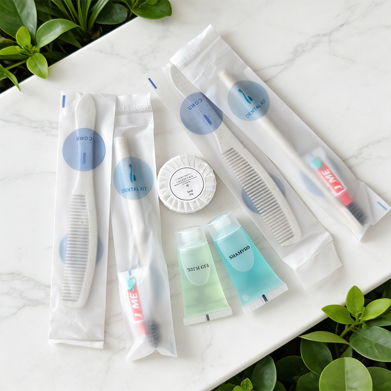 Wholesale Custom Airbnb Disposable Unisex Slippers Wash Set Hotel Luxury Bathroom Shampoo Toiletries Amenity Set detail