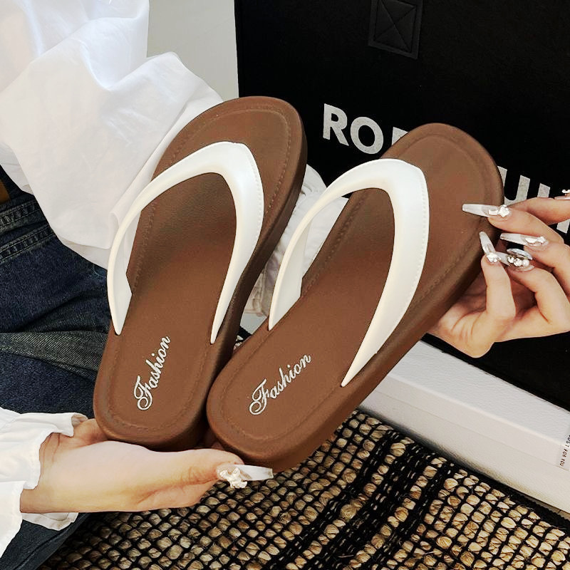 INS-style Women's Square Toe Light Weight Summer Fashion Trend Korean-style Thong Flip-Flops product view