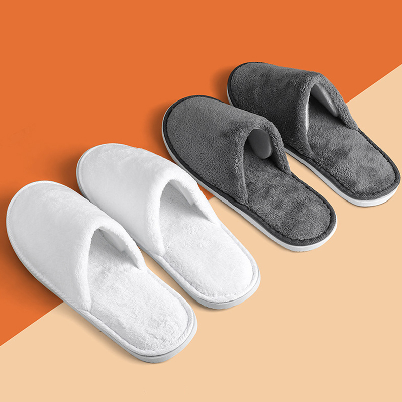 Men And Women Couple Custom Logo Personalized Washable Disposable Customer Service Star Spa Luxury Hotel Slippers