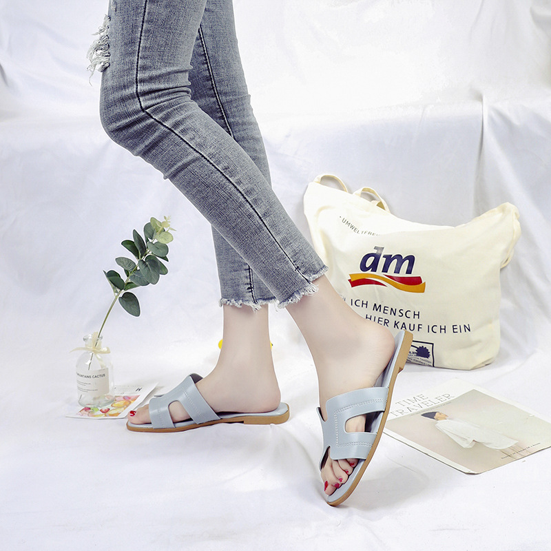 Foreign Trade Simple Style Solid Color Flip-Flops 2023 Spring/Summer Comfortable Outdoor Beach Wear-Resistant Sandals Women detail
