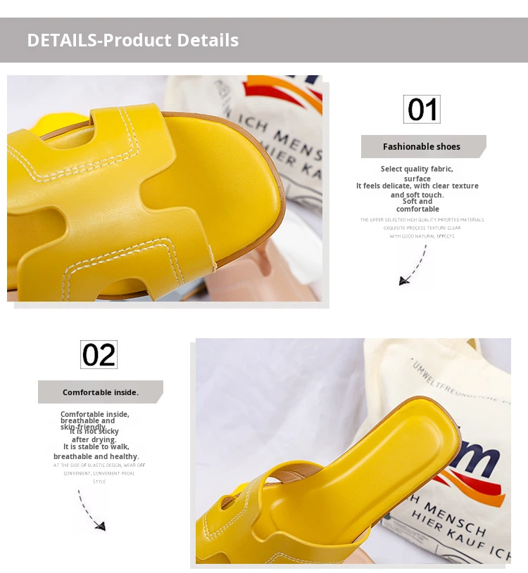 Foreign Trade Simple Style Solid Color Flip-Flops 2023 Spring/Summer Comfortable Outdoor Beach Wear-Resistant Sandals Women detail