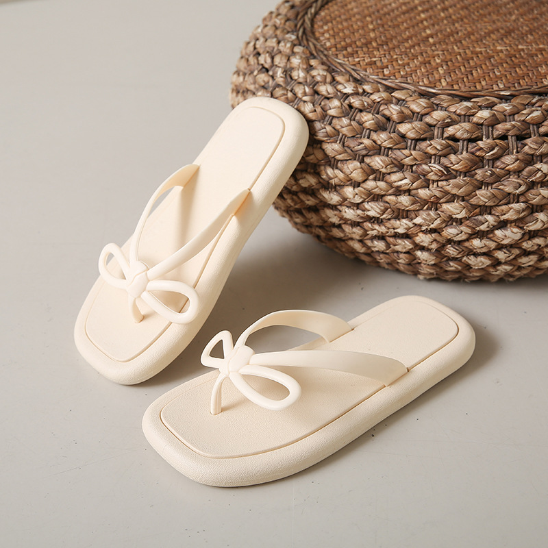 Summer Bow Flip Flops Fashionable Lightweight Quick-Drying Versatile Flat Bottomed Non Slip Clip on Beach for for Women product view