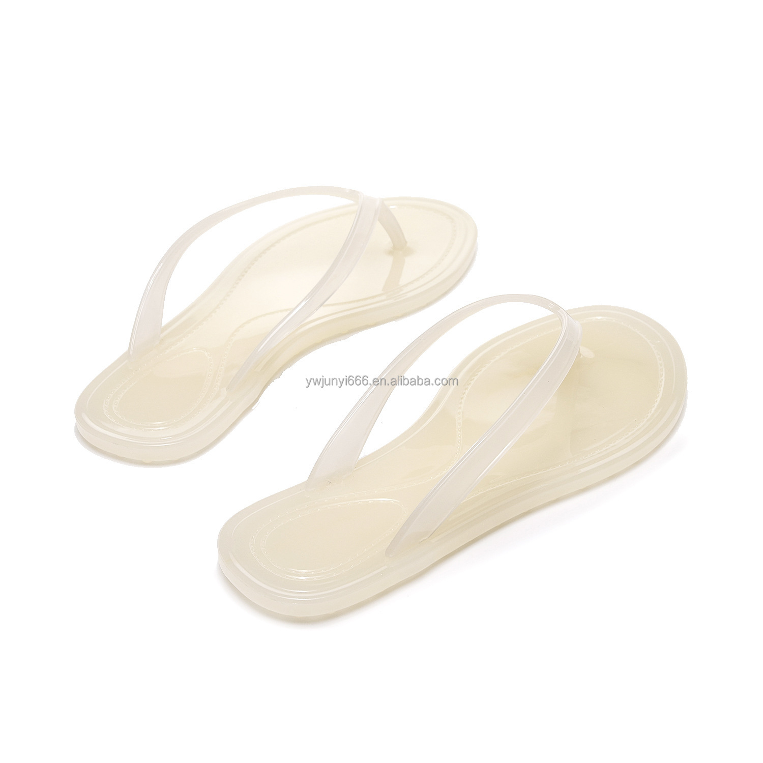 Fashion Versatile Women Plastic Jelly Flip Flops Flat Clip Toe Sandals Casual Outdoor Beach Thong Slippers for Summer detail